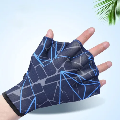 Miniatura 3 de Guantes de natación de nailon, guantes de natación acuática, guantes de malla para entrenamiento acuático, manos palmeadas a mano, aletas, guantes