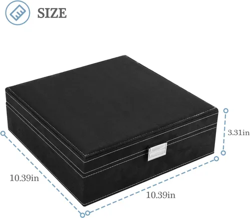 Miniatura 6 de ProCase Joyero organizador de terciopelo para mujer, 2 capas de joyería, estuche de almacenamiento para collares, aretes, pulseras y anillos