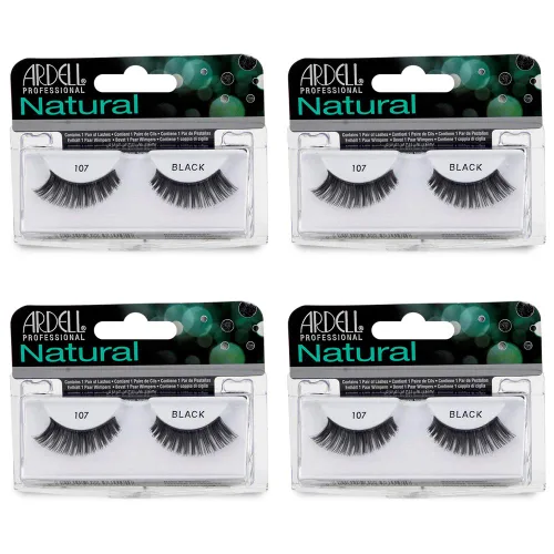 Miniatura 10 de Ardell Pestañas postizas Demi 101 – Negro, volumen completo, tira redondeada pestañas finas para un aspecto natural, paquete de 4