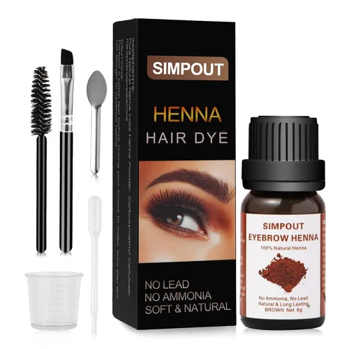 Polvo de Henna para Cabello Puramente Natural, 6 gramos, Kit de Henna para Coloración Instantánea, Coloración Profesional para Salones y Uso