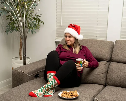 Miniatura 4 de IRISGOD Divertidos calcetines de Navidad para hombres y mujeres, regalos de Navidad novedosos y locos para la familia