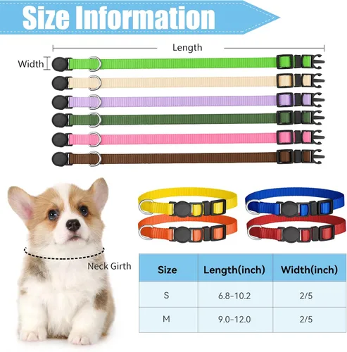 Miniatura 5 de 16 collares de cachorros para cachorros pequeños, collares de seguridad con hebilla de seguridad para cachorros, collar de parto ajustable