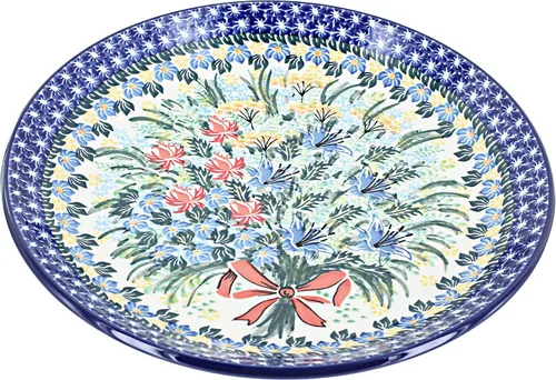 Miniatura 8 de Cerámica pulida de rosa azul – Plato de cena Athena marrón – 10.5 pulgadas de diámetro – Ideal para comidas diarias, comidas informales o como