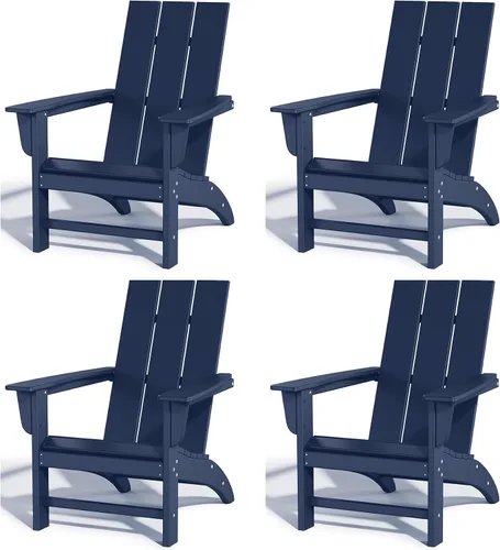 Miniatura 24 de Silla Adirondack de Madera Sintética Adiromoti, Sillas de Patio Resistente a Todo Clima, Aspecto de Madera, Silla Pre-Ensamblada para Fuego al Aire