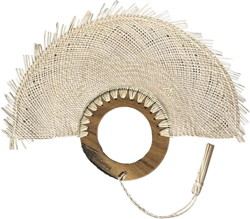 Miniatura 6 de Abanico De Mano - Abanico De Mano - Abanico De Mano - Abanico De Mano - Palma de paja bohemia, recuerdo de boda, decoración de pared, accesorios