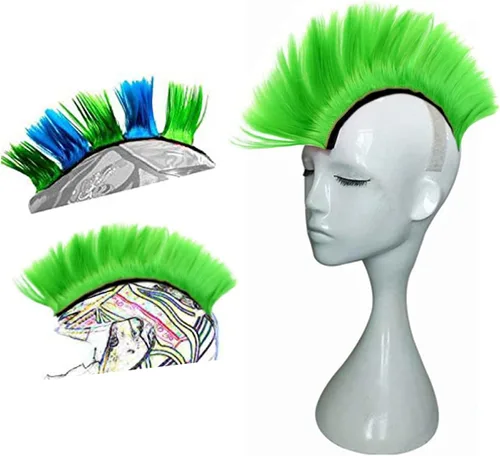 Helmet Hawks Mohawk Pelucas sintéticas para bicicleta/casi casco/palo reutilizable diseño