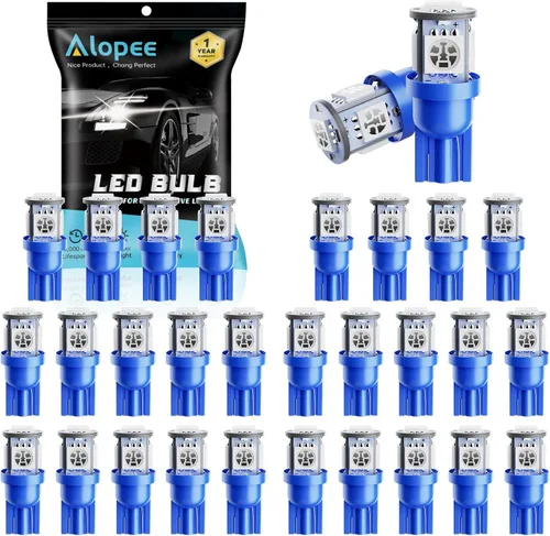 Miniatura 12 de Alopee Paquete de 30 bombillas LED 194 multicolor blanco/azul/rojo combo 12V DC T10 base de cuña 5SMD-5050 para 168 921 2825 W5W 158 501 coche
