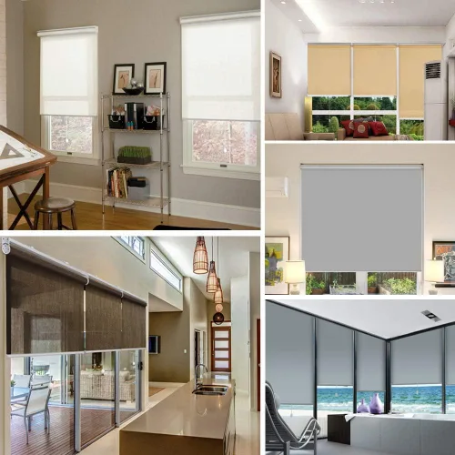 Miniatura 7 de Persianas blackout enrollables personalizadas simples y elegantes, para ventanas, puertas, puertas francesas, ahorro de energía, protección UV