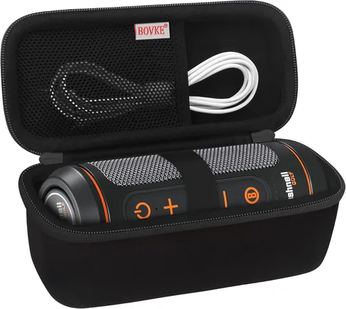 Miniatura 9 de BOVKE Funda de transporte para Bushnell Wingman 2/Bushnell Wingman Golf GPS Bluetooth altavoz, bolsillo de malla adicional para cables de carga