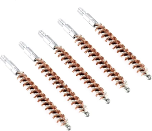 Miniatura 22 de BOOSTEADY Cepillo de limpieza para pistola de bronce con cerdas de fósforo, 5 unidades, para escopeta de pistola con 50 parches cuadrados