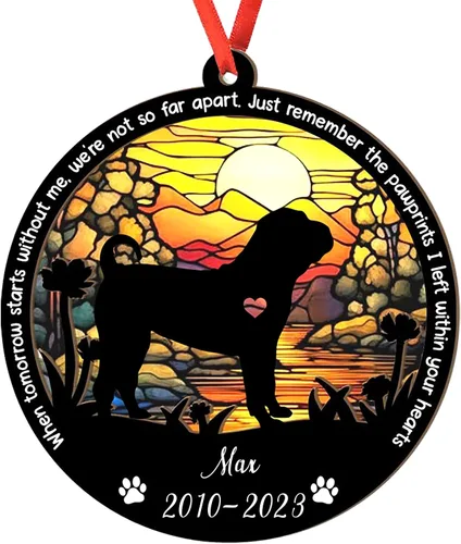 Miniatura 60 de Adorno personalizado para atrapasoles de sabueso afgano, adorno de Navidad de sabueso afgano – Regalo para perro amante, sabueso afgano