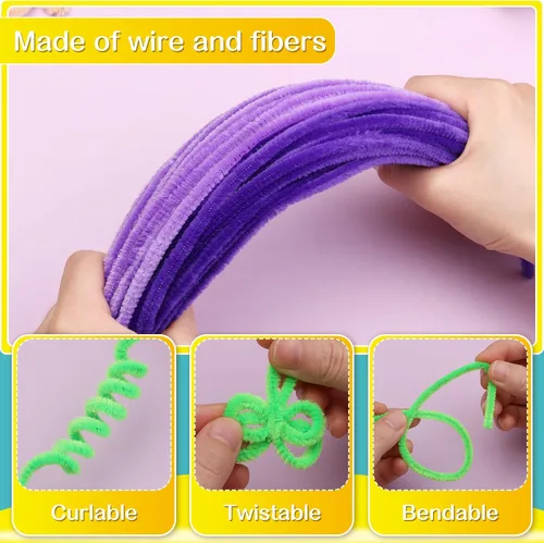 Miniatura 136 de Zlulary Juego de 100 limpiapipas de chenilla, de color sólido, para limpiar tuberías, manualidades, manualidades, decoración, tallos de felpilla Gris