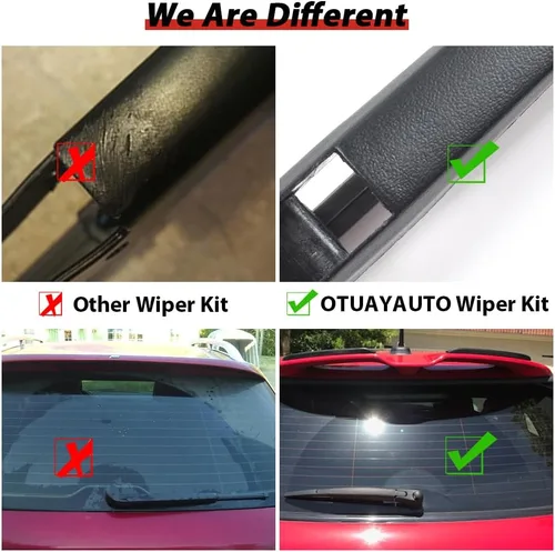 Miniatura 5 de Escobillas limpiaparabrisas traseras de repuesto de OTUAYAUTO para Audi Q3 2015-2024, conjunto de brazo y escobilla
