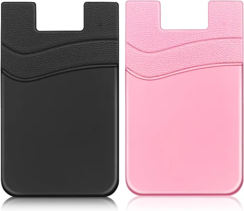 Miniatura 14 de SS Billetera negra para teléfono, tarjetero adhesivo para iPhone, Samsung Galaxy y cualquier teléfono inteligente, paquete de 3