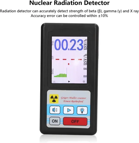Miniatura 4 de Geiger profesional detector de radiación nuclear portátil beta gamma dosímetro de rayos X con pantalla LCD ±10% recargable para inspección