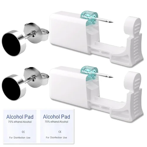 Miniatura 16 de Kit de perforación de orejas YINPAD - Pistola de perforación desechable cargada previamente con clavos de diferentes estilos de 5MM, kit
