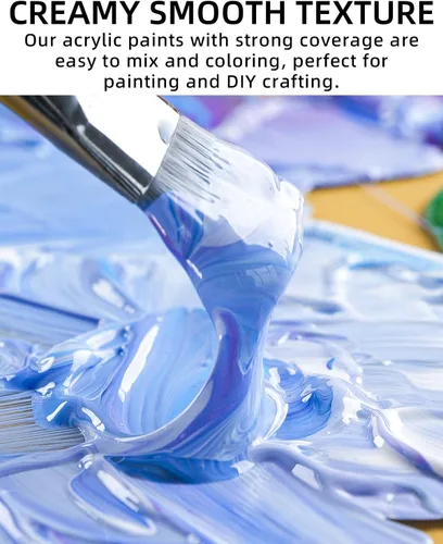 Miniatura 2 de Nicpro Juego de pintura acrílica grande de 24 colores (16.9 onzas), ricos pigmentos no tóxicos, suministros de pintura a granel para artistas