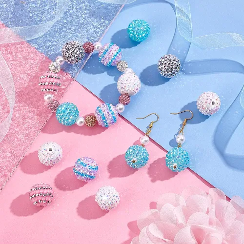 Miniatura 5 de PH PandaHall 20 cuentas en trozos de 0.709 in de resina de goma de mascar de acrílico con diamantes de imitación, grandes sueltas para Halloween
