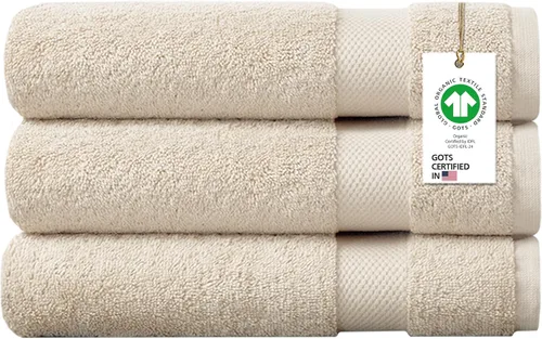 Miniatura 63 de Toallas 100% algodón orgánico de 22.93 oz/m² de felpa al tacto de secado rápido, paquete de 12 toallas de lavado de algodón orgánico, certificado