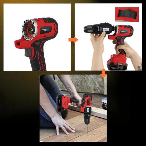 Miniatura 5 de NEWONE Juego de herramientas de 12 piezas 18V MAX MATRIX Kit combinado de herramientas eléctricas con taladro, con 2 baterías de 2.0Ah y cargador