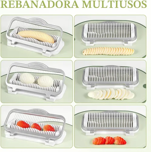 Miniatura 2 de Cortador de huevos grande para huevos duros Cortador de plátano, alambres de aluminio y acero inoxidable Cortador de fresas multiusos resistente