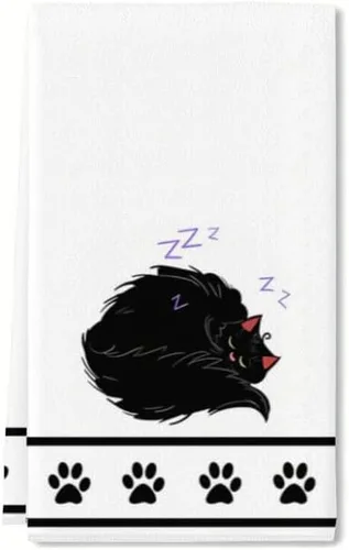 Miniatura 9 de Divertidas toallas de cocina para gatos, toallas de mano con patas de gato, paño de microfibra de secado rápido para cocina, toallas de mano