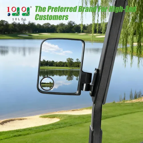 Miniatura 2 de 10L0L Espejo de carrito de golf sin perforación, espejos laterales con espejos de punto ciego, universal para Yamaha, Club Car, EZGO, espejos