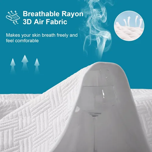 Miniatura 5 de GOPOONY Protector de colchón impermeable tamaño completo - Transpirable, silencioso, ultrasuave, cubierta de cama, funda protectora de colchón
