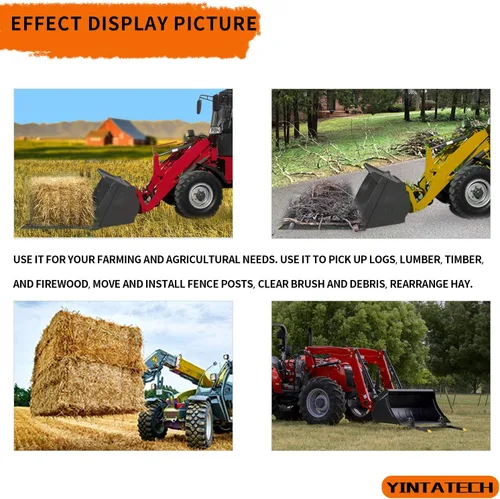 Miniatura 8 de YINTATECH Horquillas de tractor de alta resistencia con abrazadera de 43 pulgadas y 2000 libras con barra estabilizadora ajustable para accesorios