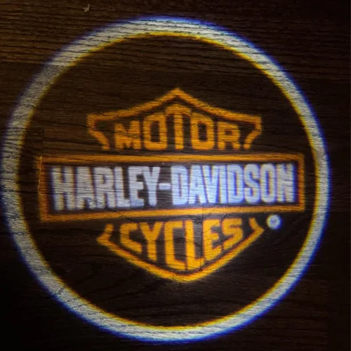 Miniatura 2 de 2 luces LED para puerta de proyector láser de sombra de motocicleta, luz con logotipo de Harley, ajuste universal V-Twin Cruiser, todos los modelos