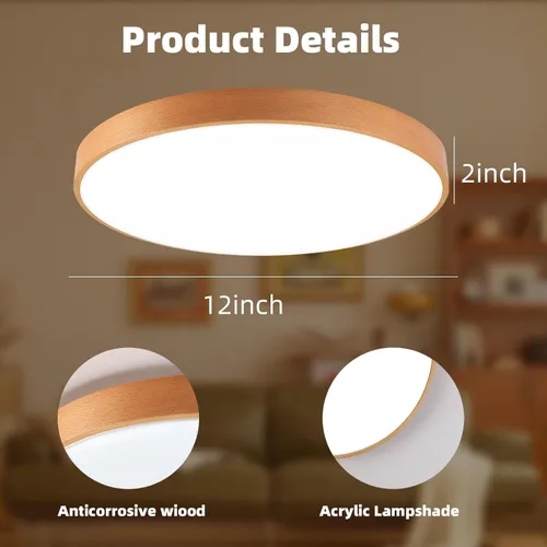 Miniatura 8 de Lámpara de techo inteligente de montaje empotrado con control remoto, compatible con Alexa/Google Home, regulable RGB cambio de color (2700K-6000K)