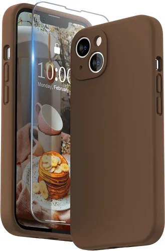 Miniatura 37 de SURPHY Funda compatible con iPhone 13 Mini con protector de pantalla, (protección de cámara y forro de microfibra suave), funda de silicona líquida