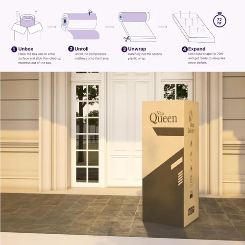 Miniatura 4 de NapQueen - Colchón en caja de resortes internos de 6 y 8 pulgadas, certificado CertiPur-US, Alivio de soporte (Individual, 8 pulgadas)