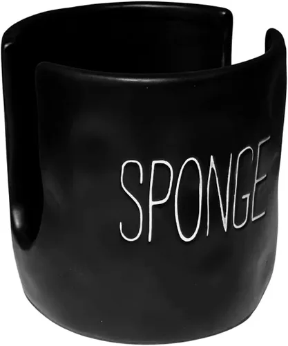 Mud Pie Soporte para esponja bistró para platos de cocina, color negro