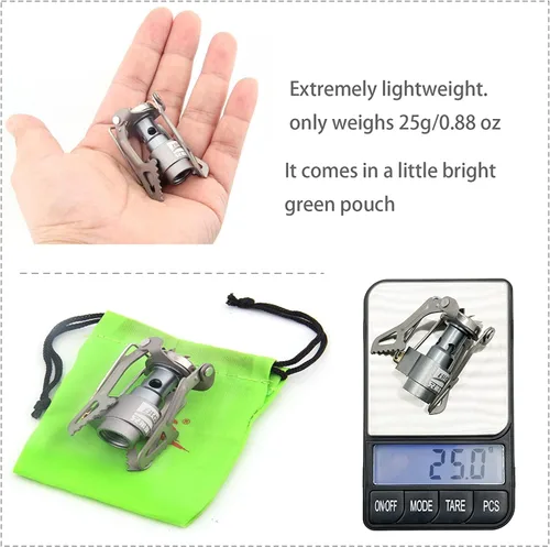 Miniatura 5 de BRS Stove BRS 3000T Estufa de Titanio Ultraligera para Mochileros Estufa Portátil de Propano para Camping Estufa de Gas Quemador de Gas Estufa