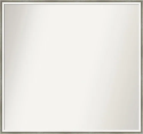 Miniatura 222 de Amanti Art Espejo de baño plateado para sobre el fregadero, 33 x 45 pulgadas, espejo de tocador rectangular blanco plateado y plateado, marco