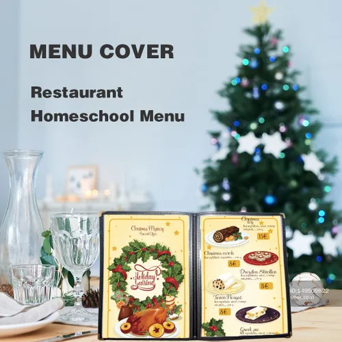 Miniatura 2 de 2 piezas de fundas de menú de 8.5 x 11 pulgadas, soporte para menú de restaurante, 4 páginas, 8 vistas, funda transparente de menú, se adapta a