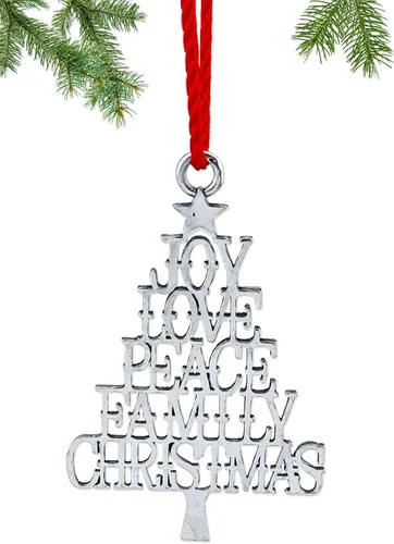 Adorno para árbol de Navidad de metal de peltre sólido 2025, decoraciones colgantes para fiestas, hogar, vacaciones, decoración de Navidad con