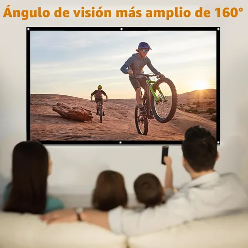 Miniatura 5 de Pantalla de proyector de 72 pulgadas, pantalla de proyector de películas 16:9 HD plegable y portátil, antiarrugas, para interior y exterior