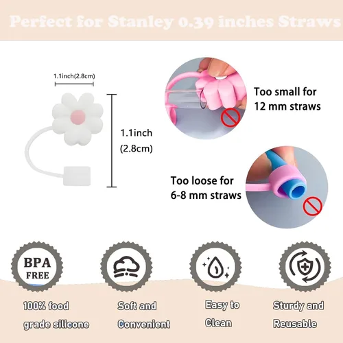Miniatura 2 de Stanley Cup Accessories9 unidades, 4 tapas de pajilla, 2 tapones cuadrados para derrames, 2 tapones redondos de fugas, 1 bota de silicona