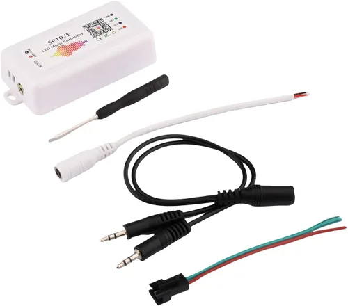 Miniatura 2 de SP107E Controlador de tira LED Bluetooth, controlador LED de música con AUX y micrófono - Compatible con WS2811 WS2812B SK6812-RGBW APA102 DMX512