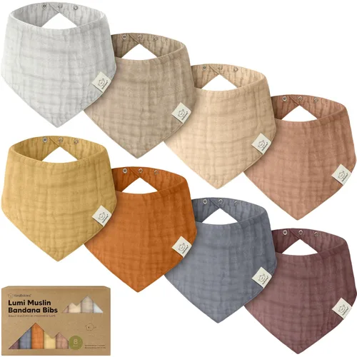 KeaBabies Paquete de 8 baberos de muselina para niños y niñas, baberos de muselina bandana para bebés, niñas y niños, babeo recién nacido, dentición