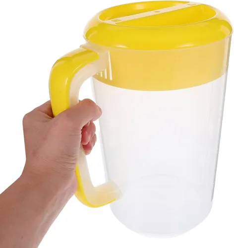Miniatura 6 de Jarra de agua grande de plástico con tapa, jarra de agua para bebidas de 1 galón/4 L, jarra de colación inastillable con tapa redonda para jugo