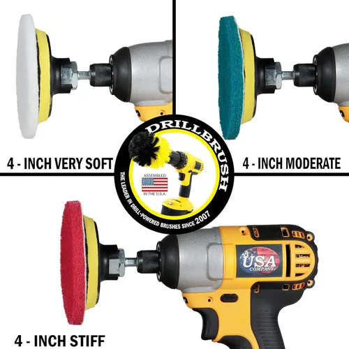 Miniatura 9 de Drillbrush Suministros de limpieza de cocina – Almohadillas para fregar todo el hogar y cepillos de rigidez media – Kit de cepillo de limpieza