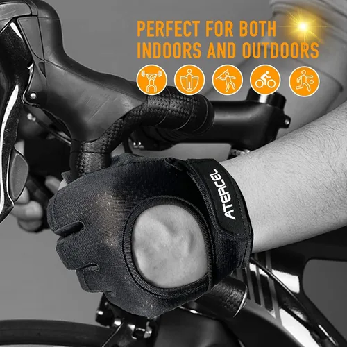 Miniatura 6 de ATERCEL Guantes de levantamiento de pesas, protección completa de la palma de la mano, guantes de entrenamiento para gimnasio, ciclismo, ejercicio