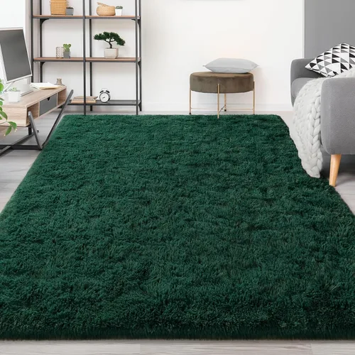 Miniatura 54 de FlyDOIT Alfombras Grandes para Sala de Estar, 5x8 Pies Alfombra Shaggy Teñida con Tie-Dye Gris Oscuro, Alfombras Mullidas Tipo Manta, Alfombras