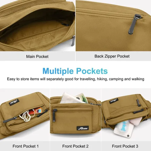 Miniatura 6 de Bolsa de cintura Riñonera para hombres y mujeres con correa ajustable para exteriores, entrenamiento, viajes, casual, correr, senderismo, ciclismo