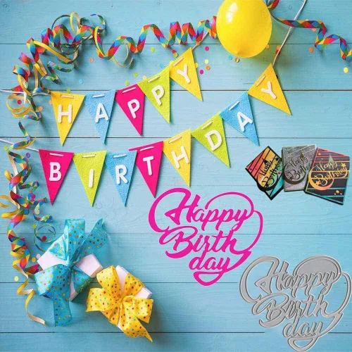 Miniatura 3 de 4 piezas troqueladas para hacer tarjetas, troqueles de corte de feliz cumpleaños Supplies DIY Die Cutters Card Making Stencil Embossing Tool