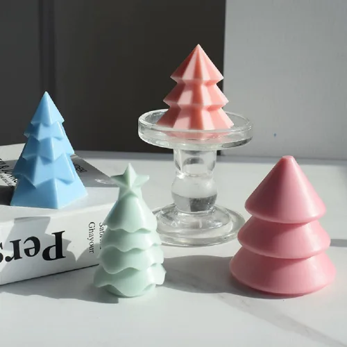 Miniatura 2 de Molde de silicona para árboles de Navidad, molde de silicona cónico geométrico para jabón, cera de soja, resina epoxi, manualidades, fiestas, cenas