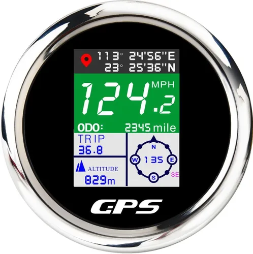 Velómetro GPS MAIMEIMI 85mm 3-3/8" Velómetro GPS digital para embarcaciones impermeable MPH Nudos Km/h Ajustable para automóvil, marino, camión,